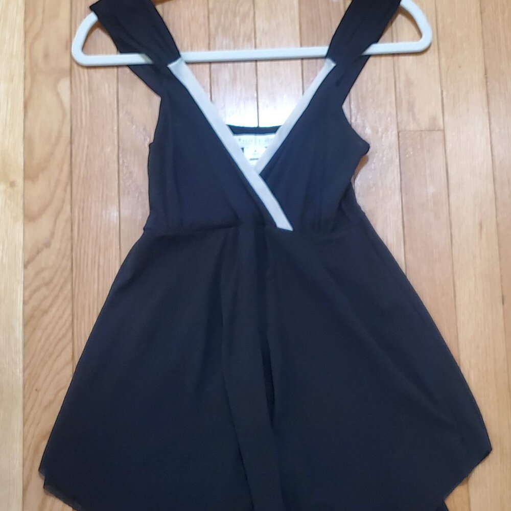 WHBM black blouse babydoll M